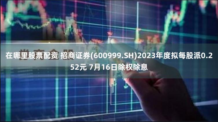 在哪里股票配资 招商证券(600999.SH)2023年度拟每股派0.252元 7月16日除权除息